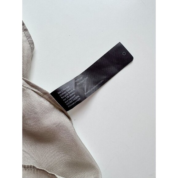 EILEEN FISHER Dove Beige Taupe Silk Habotai Camisole Tank Top, Size L - Picture 8 of 9